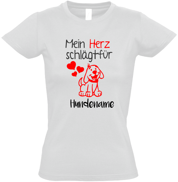 T-Shirt Hund mit Namen - Hunde T-Shirt personalisiert Damen